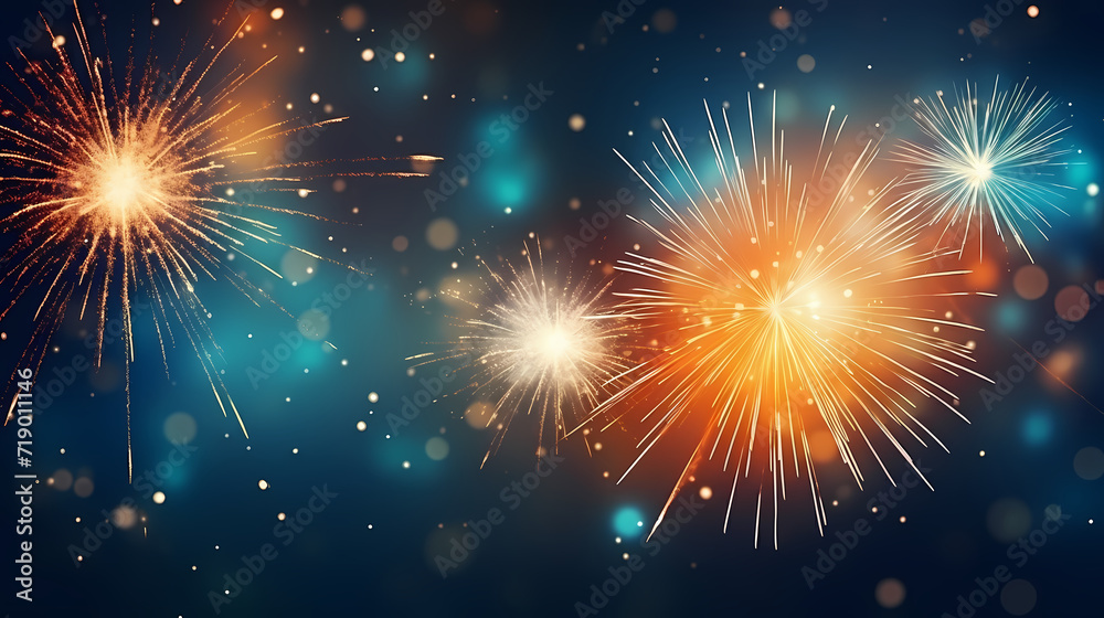 Beautiful creative holiday background. Fireworks and sparkles Beautiful creative holiday background. Fireworks and sparkles