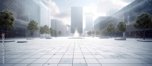 Clean and simple modern city square background photo
