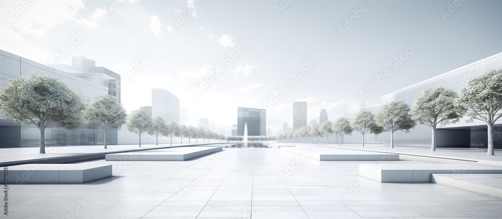 Clean and simple modern city square background - obrazy, fototapety, plakaty 