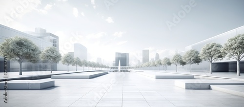 Clean and simple modern city square background photo