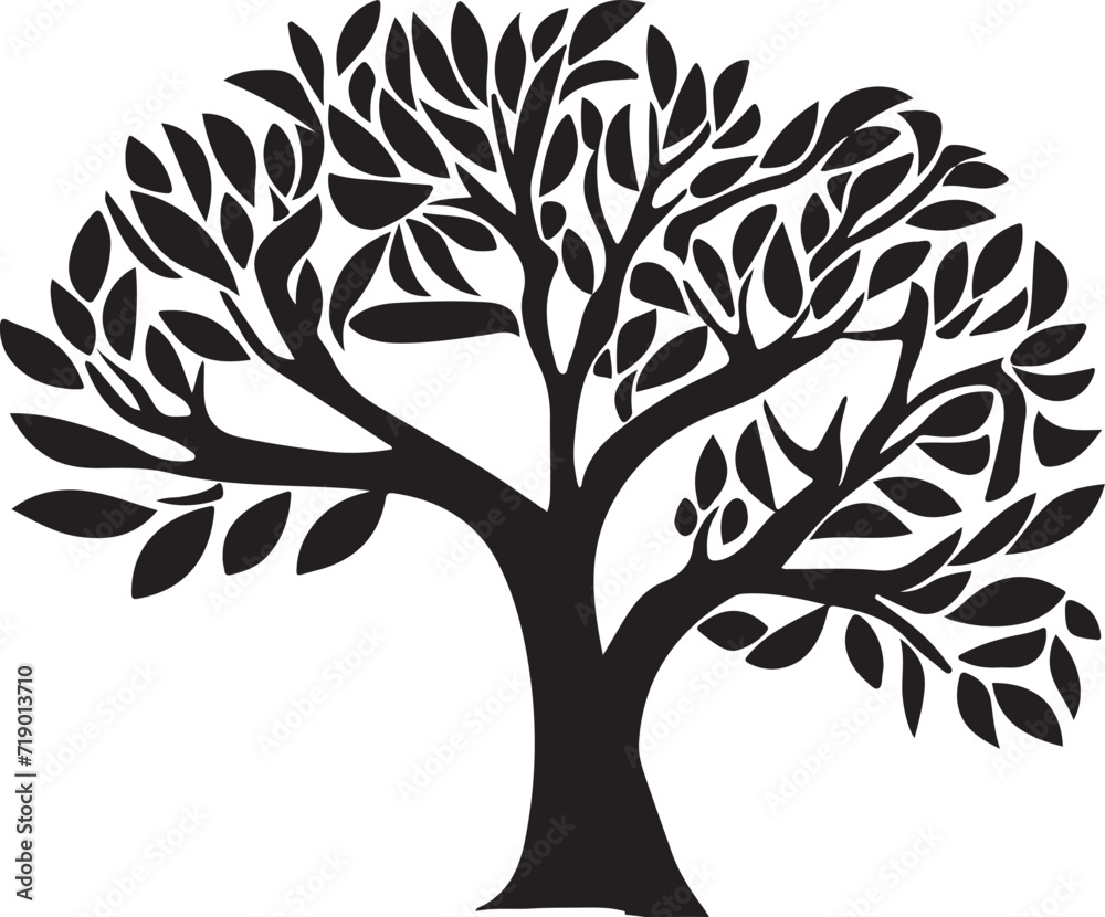 Obraz premium Tree silhouette Hand-drawn isolated Vector illustrations