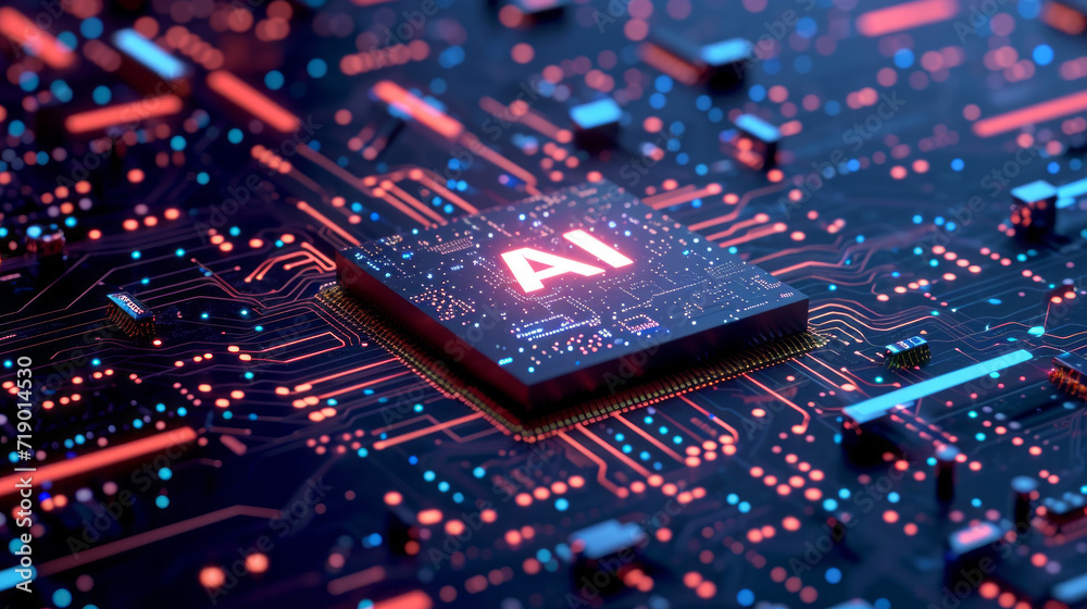 Futuristic Artificial intelligence powered CPU processor unit Futuristic Artificial intelligence powered CPU processor unit