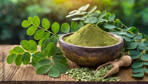 green powder moringa leaf