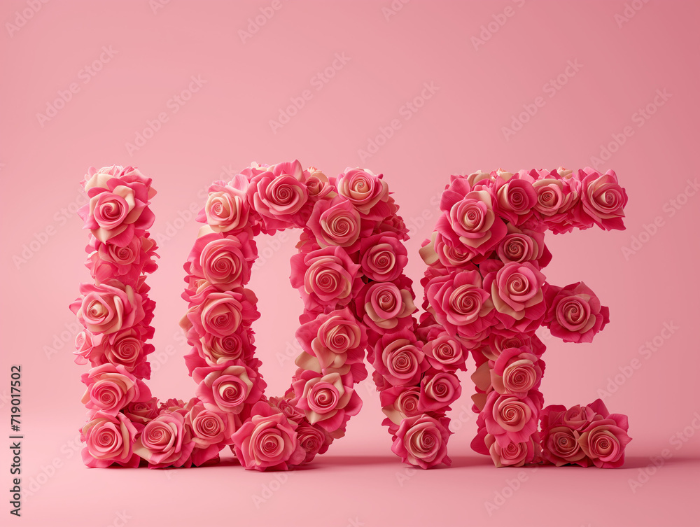 Rose bushes in the shape of the word Love Rose bushes in the shape of the word Love