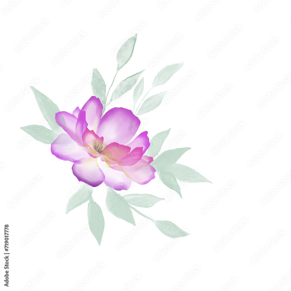 Watercolor flowers template frame vignette invitation illustration Watercolor flowers template frame vignette invitation illustration