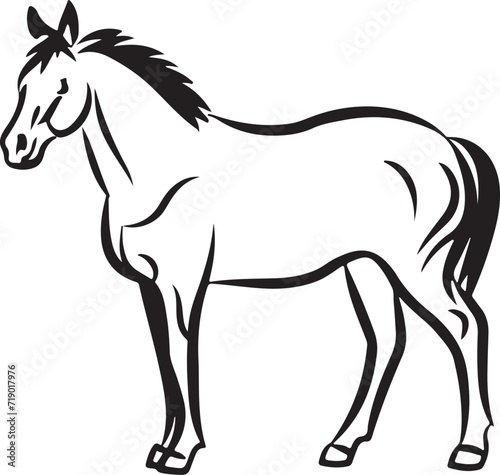 Horse Line art vector illustration black color ©  designermdali