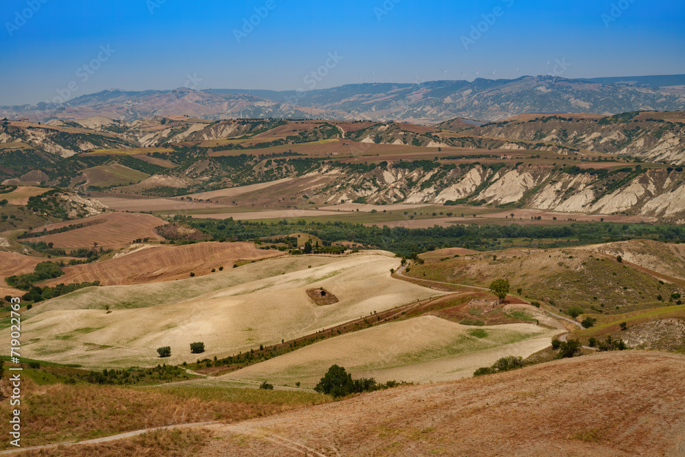 Fototapeta premium Country landscape near Aliano and Craco, Basilicata, Italy