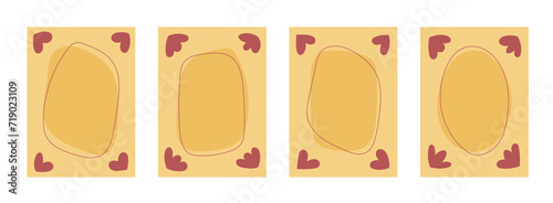 Set of positive yellow cards templates. Vector design for holiday cards
