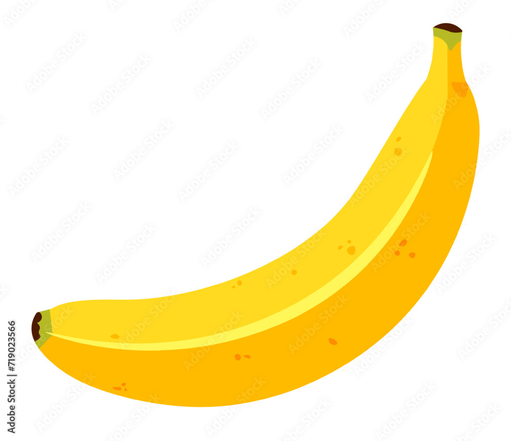 Vector cartoon banana, isolated flat banana clipart