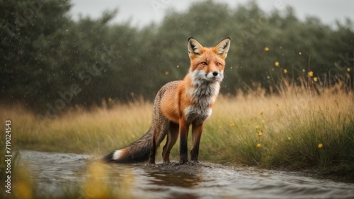 Fox In Summer Introduce a touch of the wild to your digital or print projects with our Adobe Stock photo titled ‘Fox in Summer.’  generative, AI. © Oleks Stock
