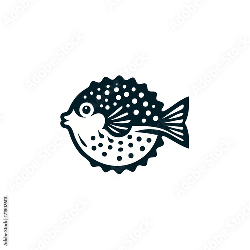 pufferfish animal logo vector illustration template design photo