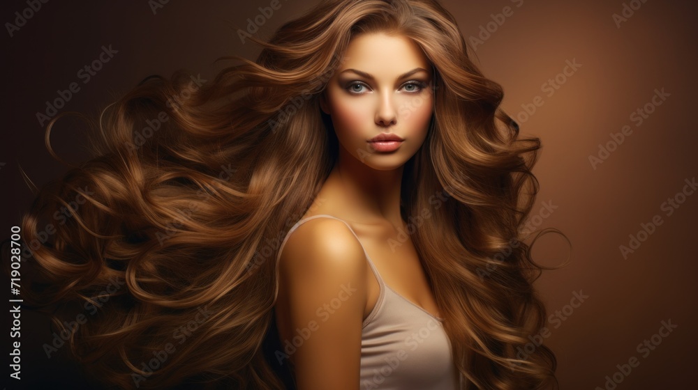 portrait of a girl with long brown  hair