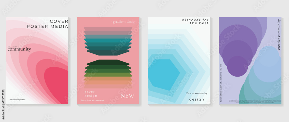 Abstract gradient background cover vector. Modern digital wallpaper with vibrant color, geometric shape. Futuristic landing page illustration for branding, commercial, advertising, web, poster.