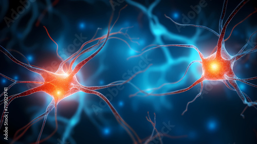 Nervous system, brain central nervous cells, neuroscience background © Derby