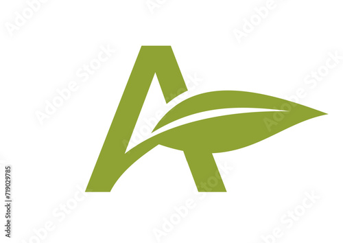 Logo con hoja de planta