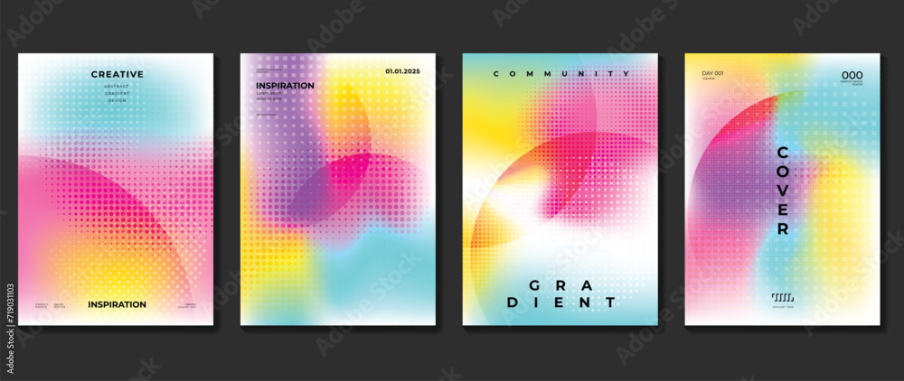 Abstract gradient background cover vector. Modern digital wallpaper with vibrant color, halftone. Futuristic landing page illustration for branding, commercial, advertising, web, poster.