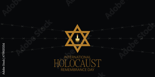 International Holocaust Remembrance Day vector. Star of David . January 27. Important day
