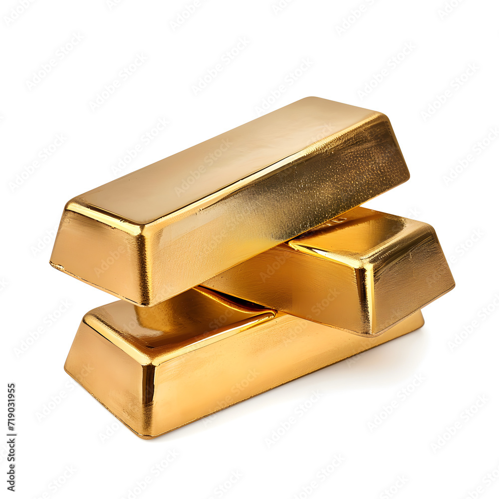 The gold bars isolated on white The gold bars isolated on white