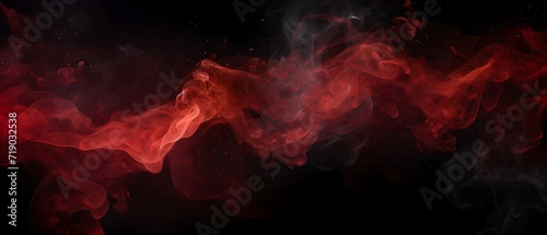 Liquid glitter and shimmery flashes. red glitter smoke particles background. Overlay moving magic on a black background.