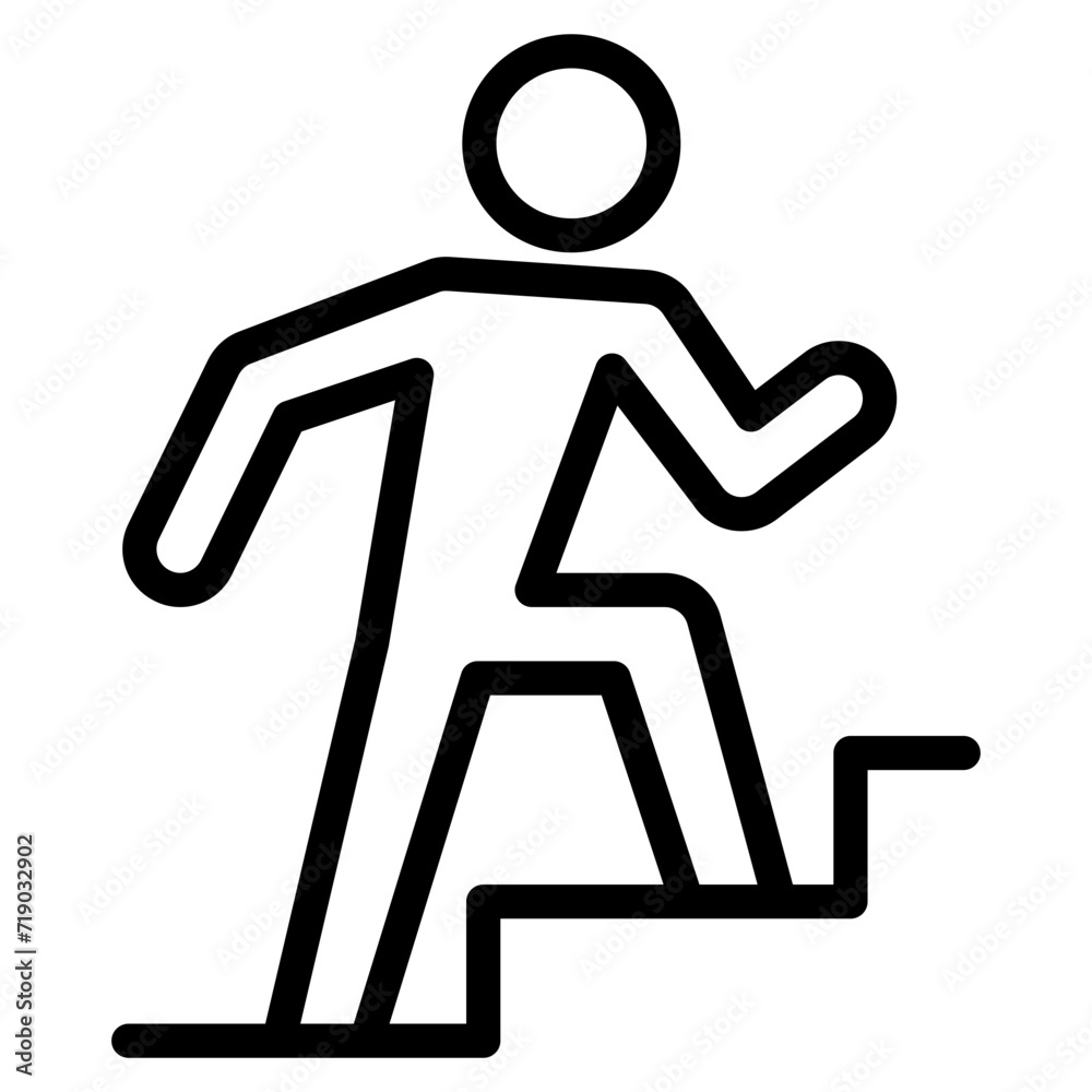 motivation, stickman in stair motivation, stickman in stair