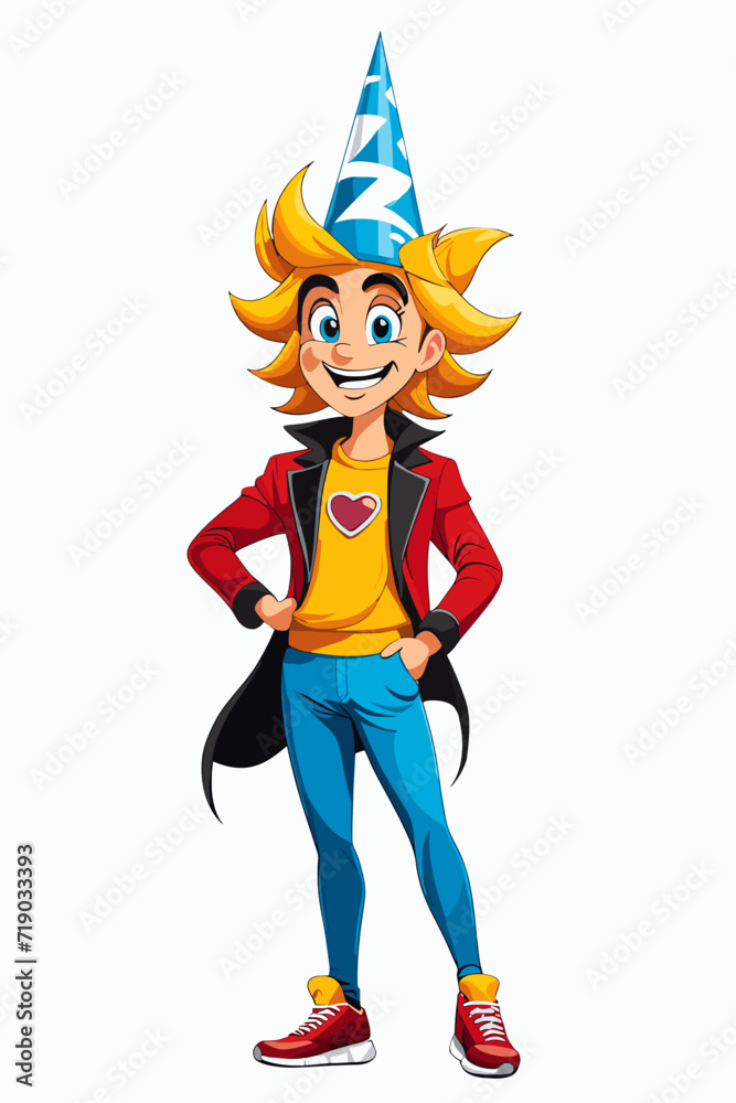 Zany character smiling, cartoon illustration Zany character smiling, cartoon illustration