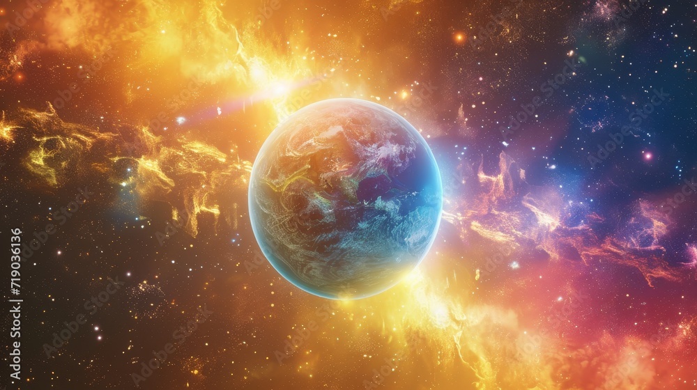 Celestial Bloom: A Planet Flourishing in Cosmic Radiance