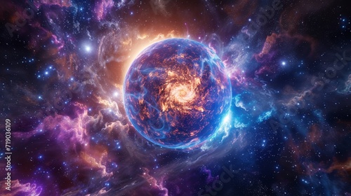 Celestial Bloom: A Planet Flourishing in Cosmic Radiance