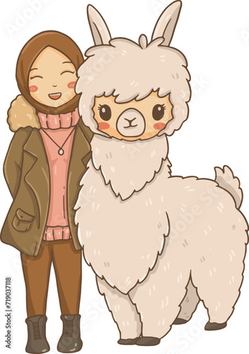 cute alpaca vector