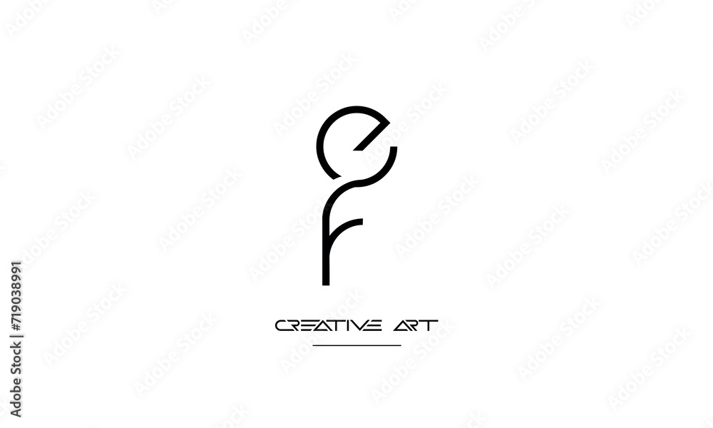 EF, FE, E, F abstract letters logo monogram