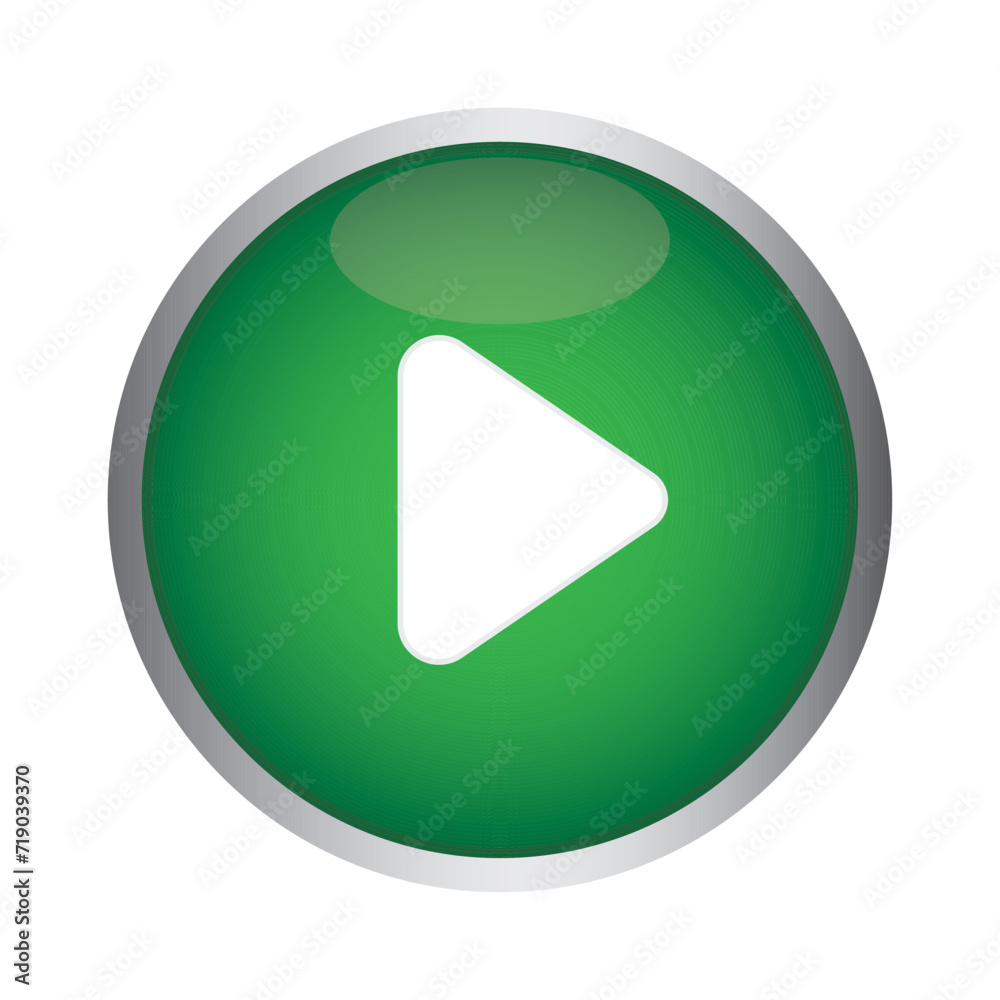Glossy play green button. Green shiny play button sign Vector illustration isolated on a white background. Media, web and play symbol logo design, Digital Video Logo Design Template. Glossy play green button. Green shiny play button sign Vector illustration isolated on a white background. Media, web and play symbol logo design, Digital Video Logo Design Template.
