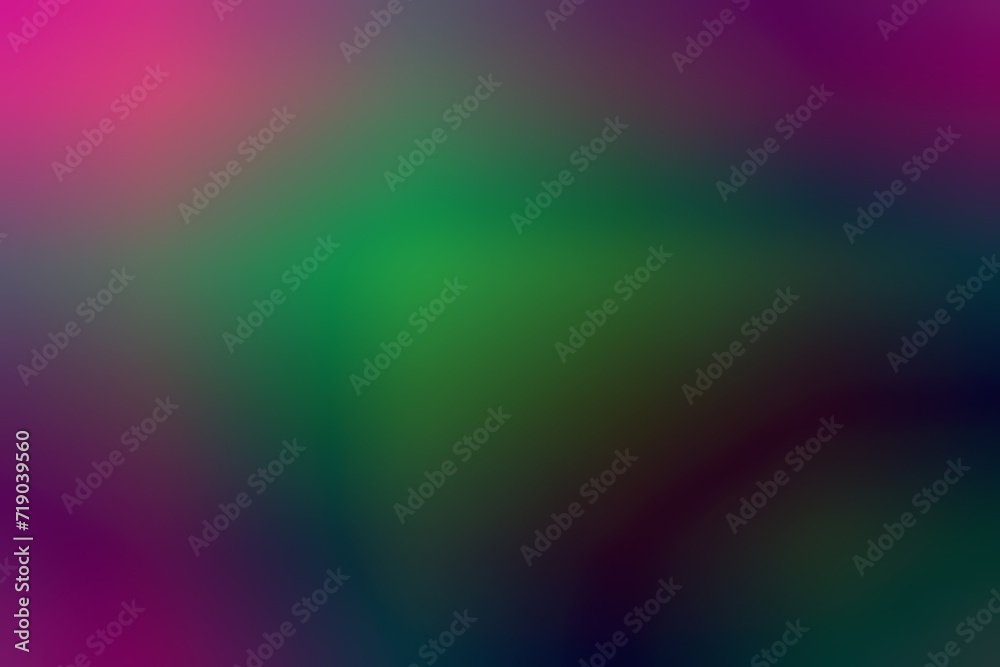 Abstract blurred background image of green, pink, purple colors gradient used as an illustration. Designing posters or advertisements.