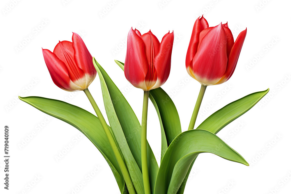 Trio of elegant blooming tulips, cut out Trio of elegant blooming tulips, cut out