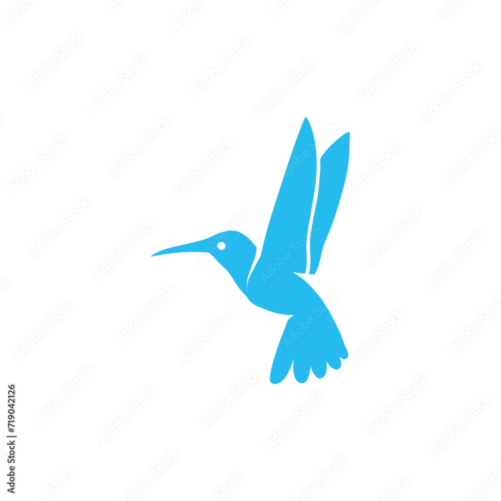 illustration of a blue hummingbird icon