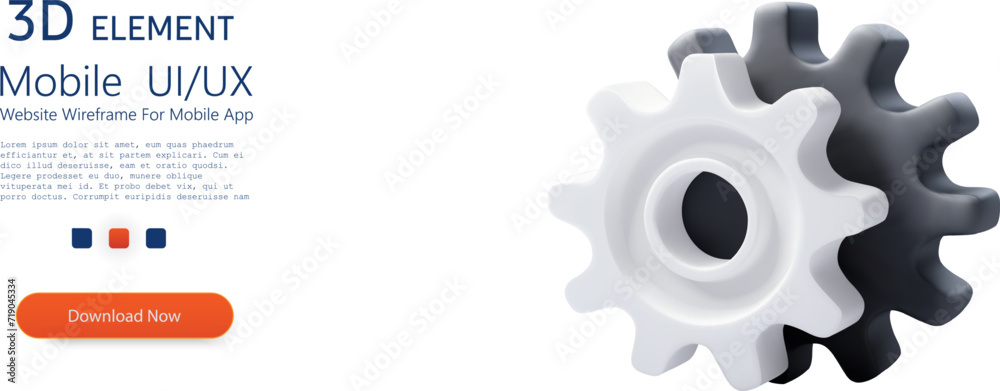 A striking 3D illustration depicting interlocking gears in black and ...