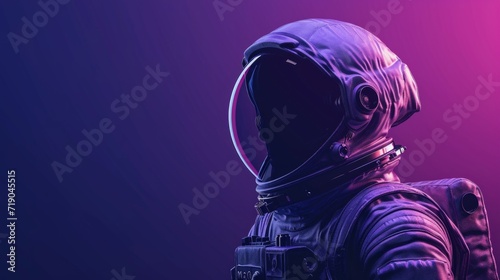minimalist vivid advertisment background with handsome astronaut and copy space