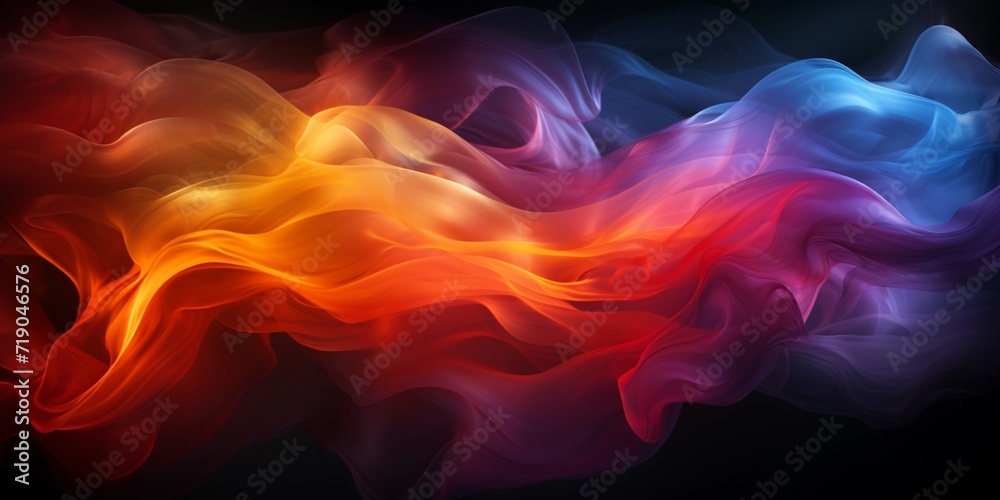 Fototapeta premium Black graphite background with colored transparent haze