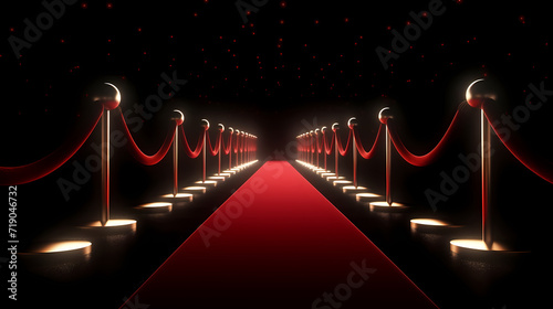 Luxurious and elegant red carpet staircase, holiday awards ceremony event © ma