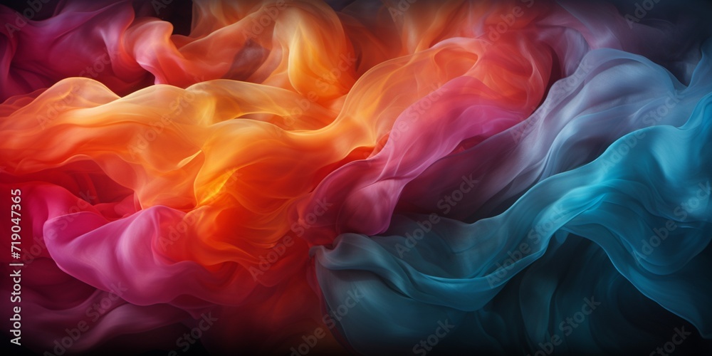 Fototapeta premium Black graphite background with colored transparent haze