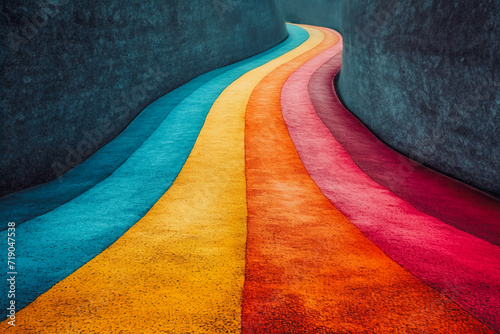 illustration of a beautiful colorful path. pure fantasy. photo