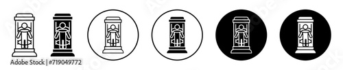 teleport icon sign set in outline style graphics design