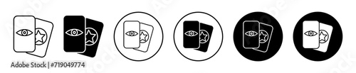tarot icon sign set in outline style graphics design