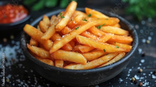 french fries, chips, fries well decorated product photo