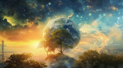 Fototapeta Naklejka Na Ścianę i Meble -  Gaia's Whisper: A Global Environmental Anthem