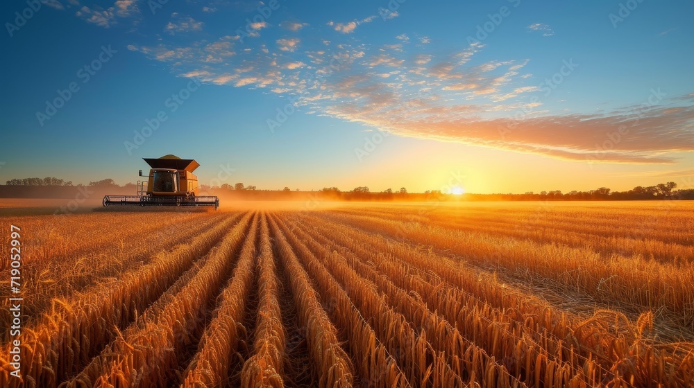 Harvest Sunrise: A Spectacular Morning in the Farming Haven