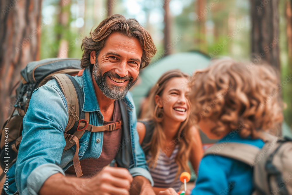 Family Bonding in the Wilderness on a Camping Trip