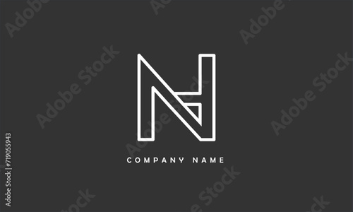 NH, HN, N, H Abstract Letters Logo Monogram