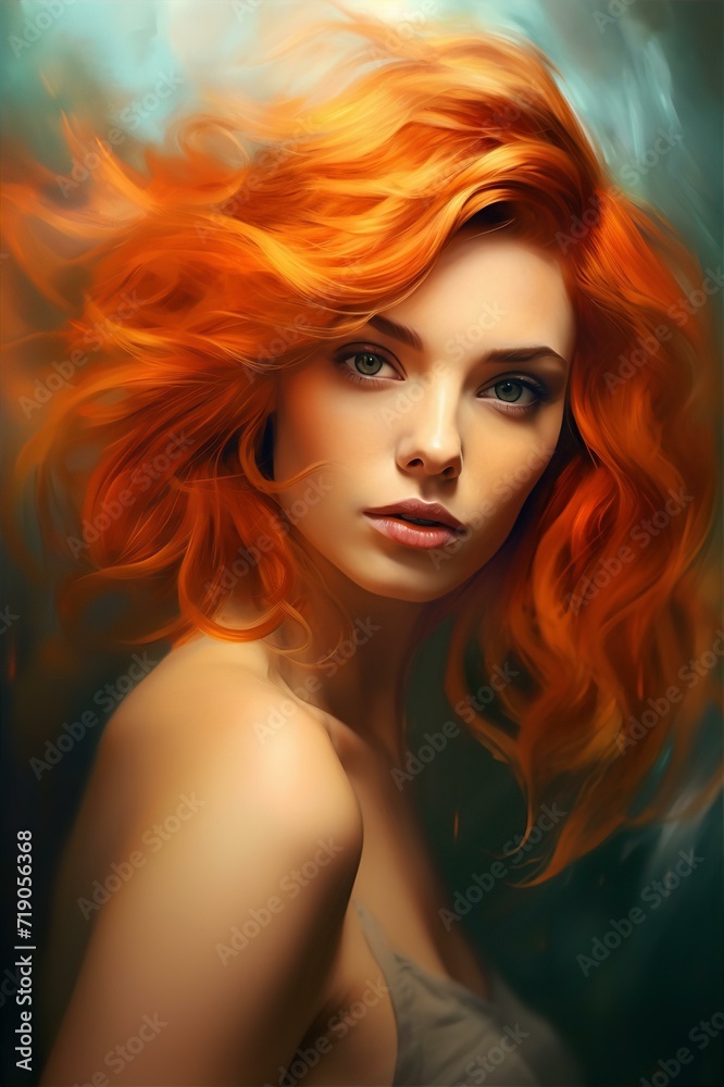 woman dyed hair style, woman face, photo realism woman dyed hair style, woman face, photo realism
