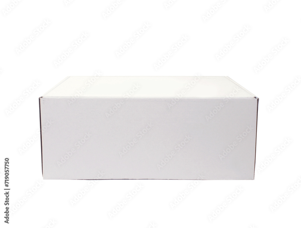 White paper box isolated on white background. Packaging mockup. Blank template. Closed rectangular packaging. Front view. Photo. White paper box isolated on white background. Packaging mockup. Blank template. Closed rectangular packaging. Front view. Photo.