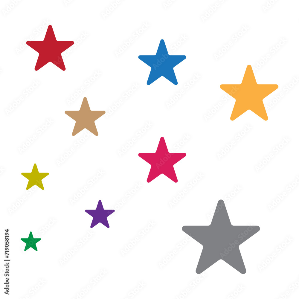 colorful stars icon design vector