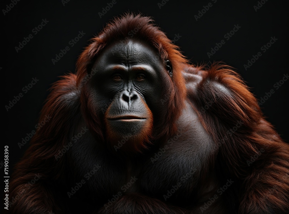 Studio Portrait of an Orangutan